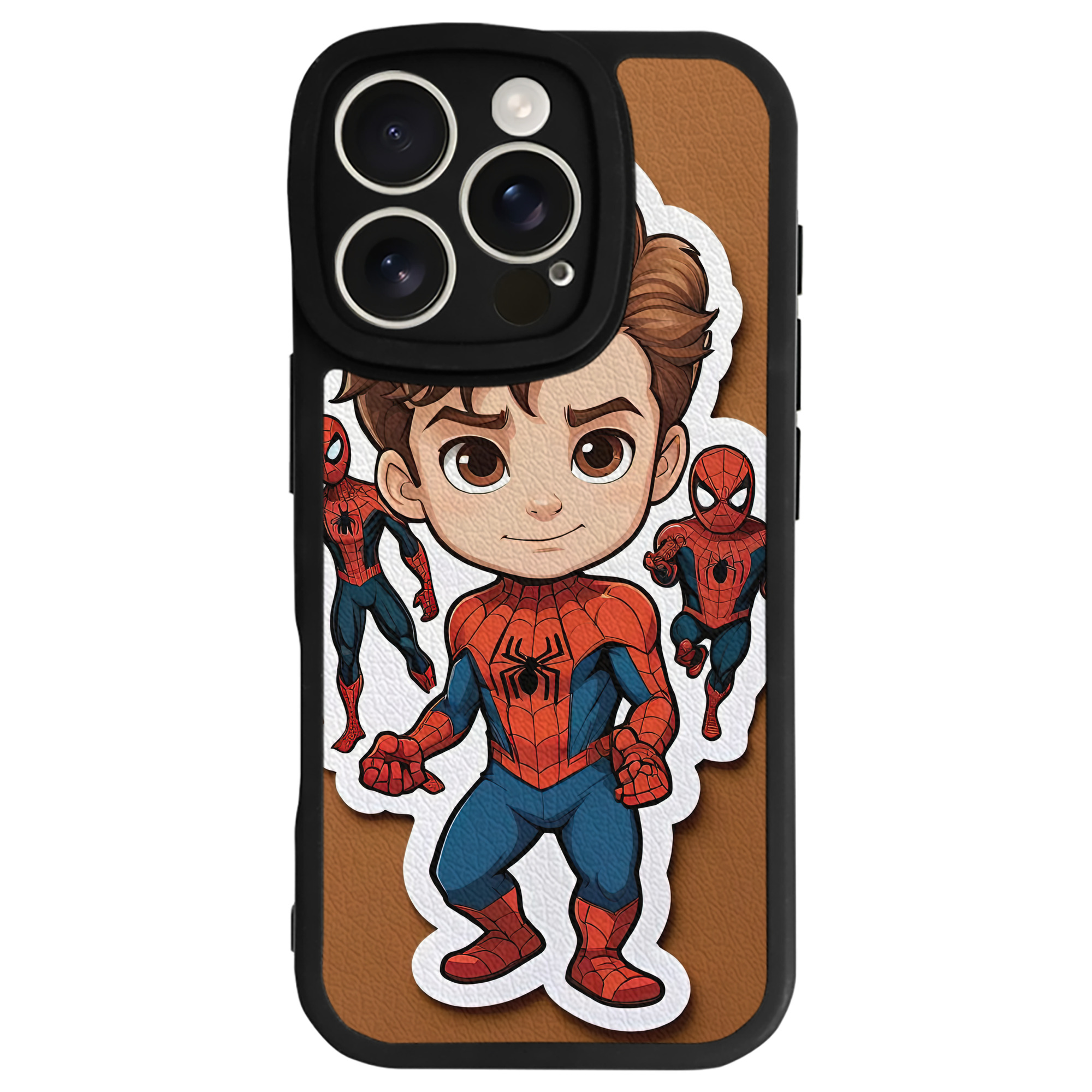 Spider Man スパイダーマン 【iPhone 16シリーズ対応】シリコンスマホケース（レザー調） 材質：シリコン